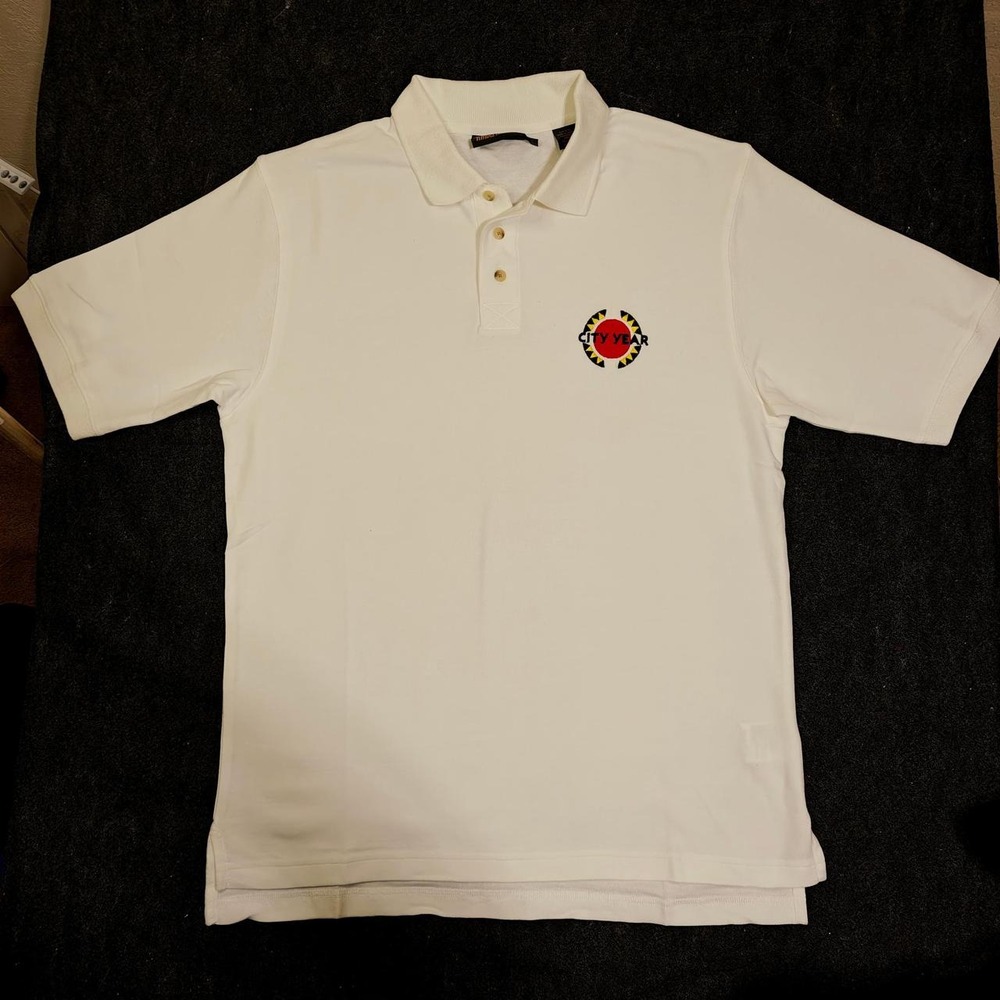 Timberland Mens City Year Polo Shirt White Cotton Short Sleeve Size M